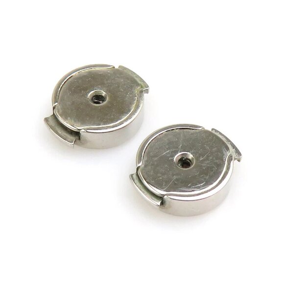 HERMES H Cube Pierce Earrings Silver/Magenta Metal/Enamel - Picture 7 of 10